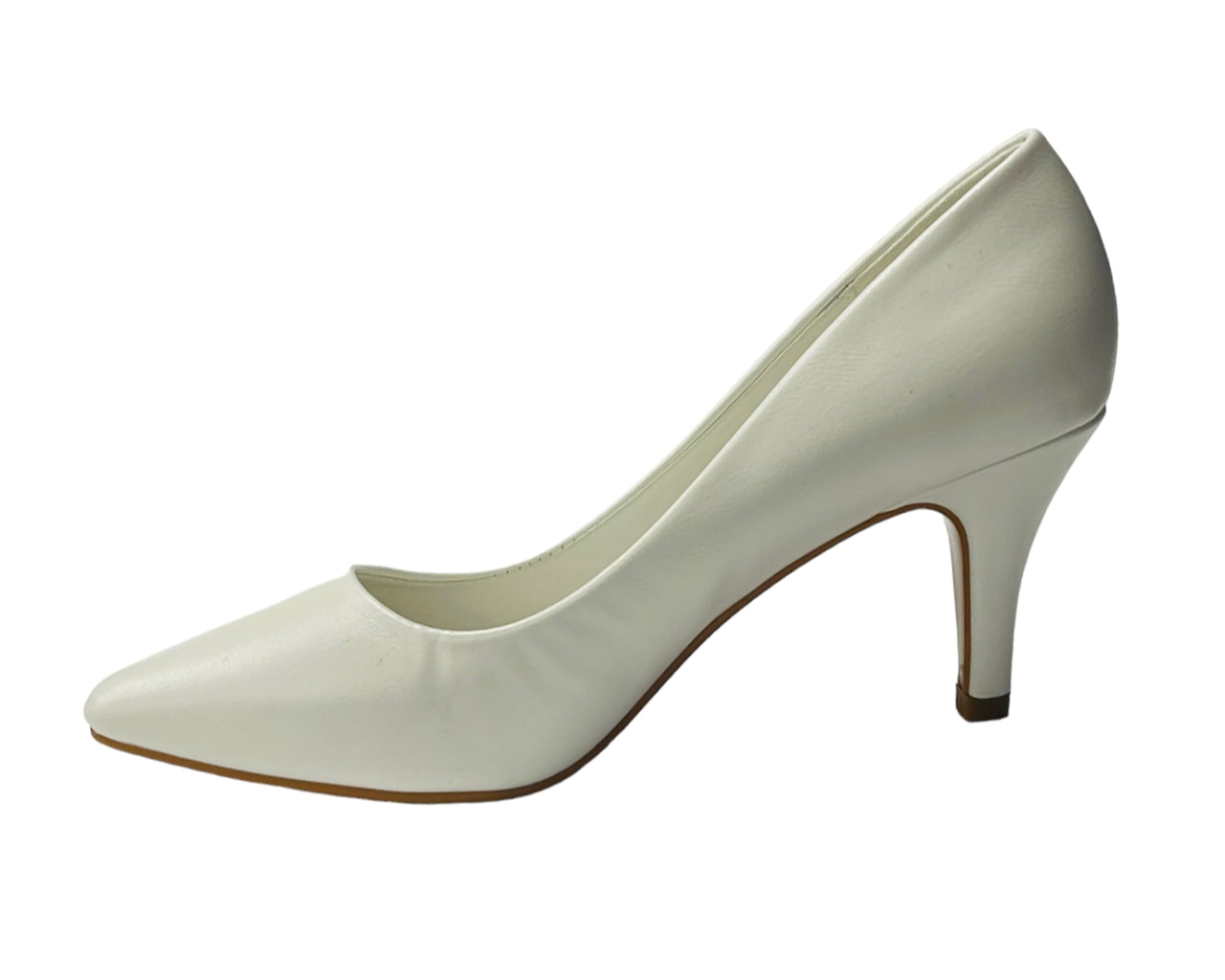 Faux Leather Stiletto Heel Court Shoes