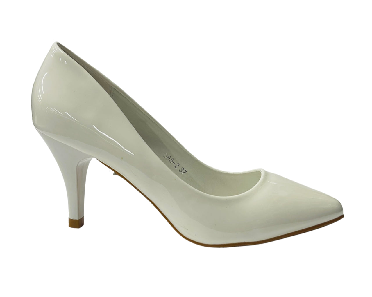 Faux Patent Leather Stiletto Heel Court Shoes