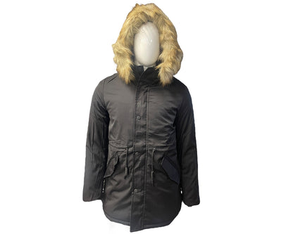 Faux Fur Lined Hooded Padded Parka Jacket