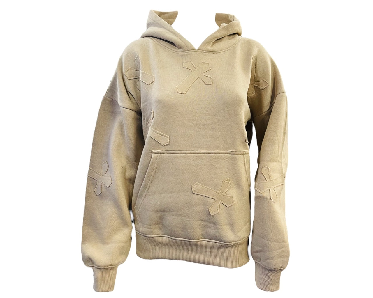 Cross Detail Embroidered Hooded Tracksuit