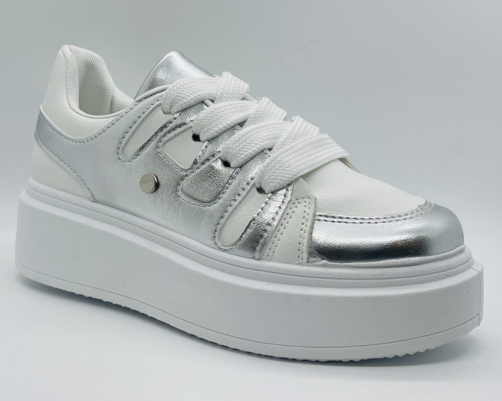 Women s Platform Colourblock Lace Up Trainers Spellsports