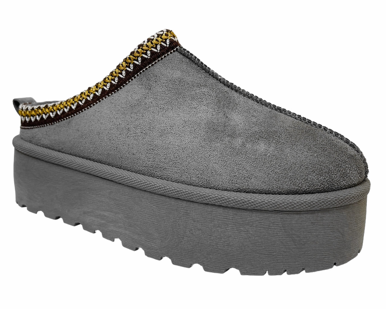 Faux Suede Aztec Platform Slip On Shoes