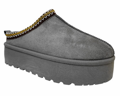 Faux Suede Aztec Platform Slip On Shoes