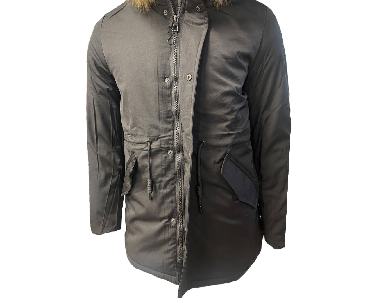 Faux Fur Lined Hooded Padded Parka Jacket