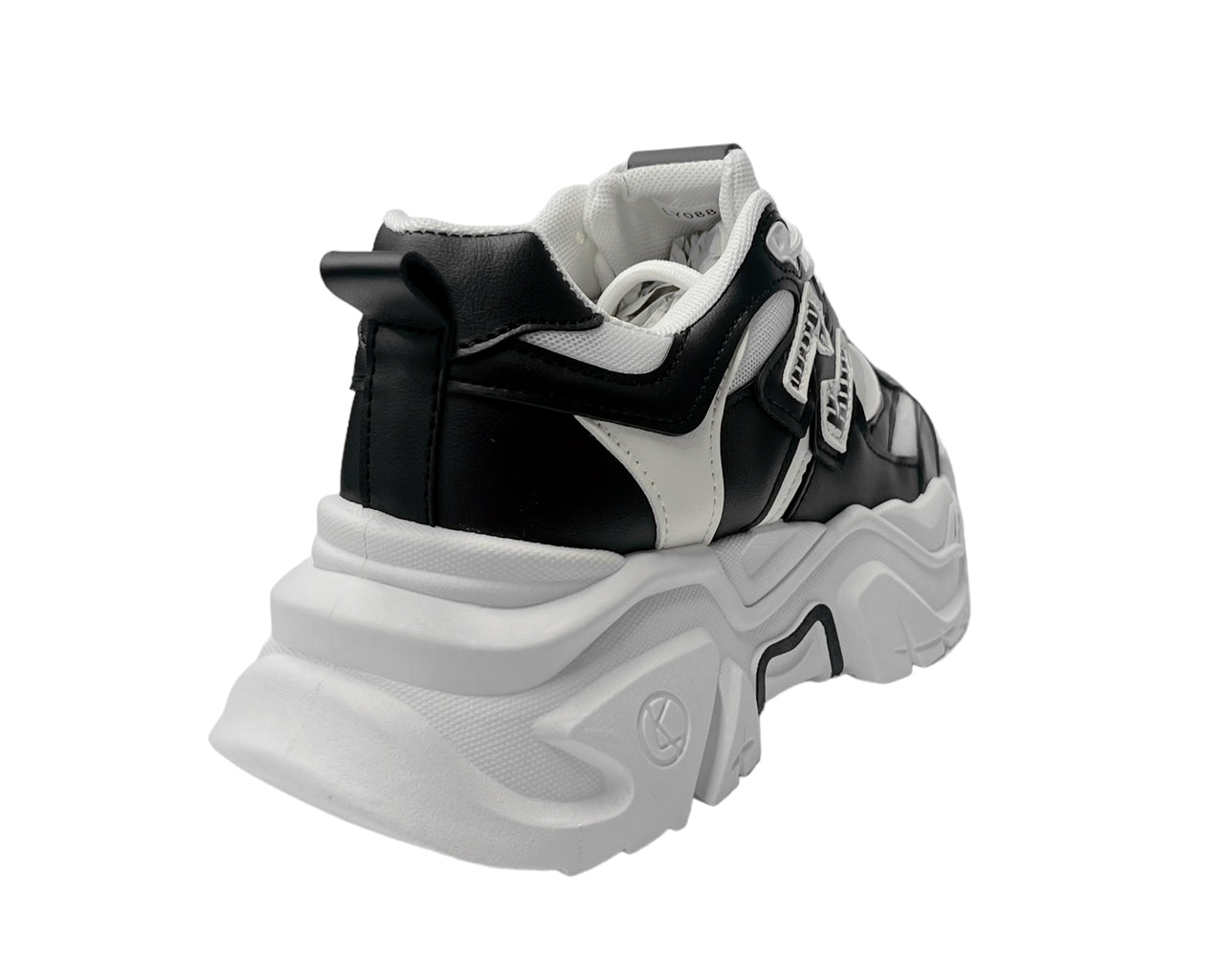 Faux Leather Chunky Sole Lace Up Trainers