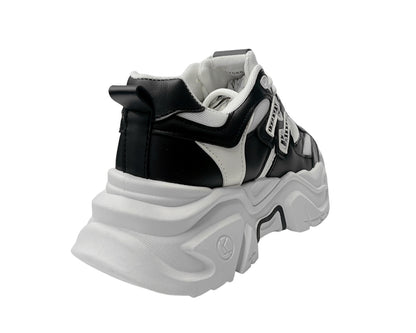 Faux Leather Chunky Sole Lace Up Trainers