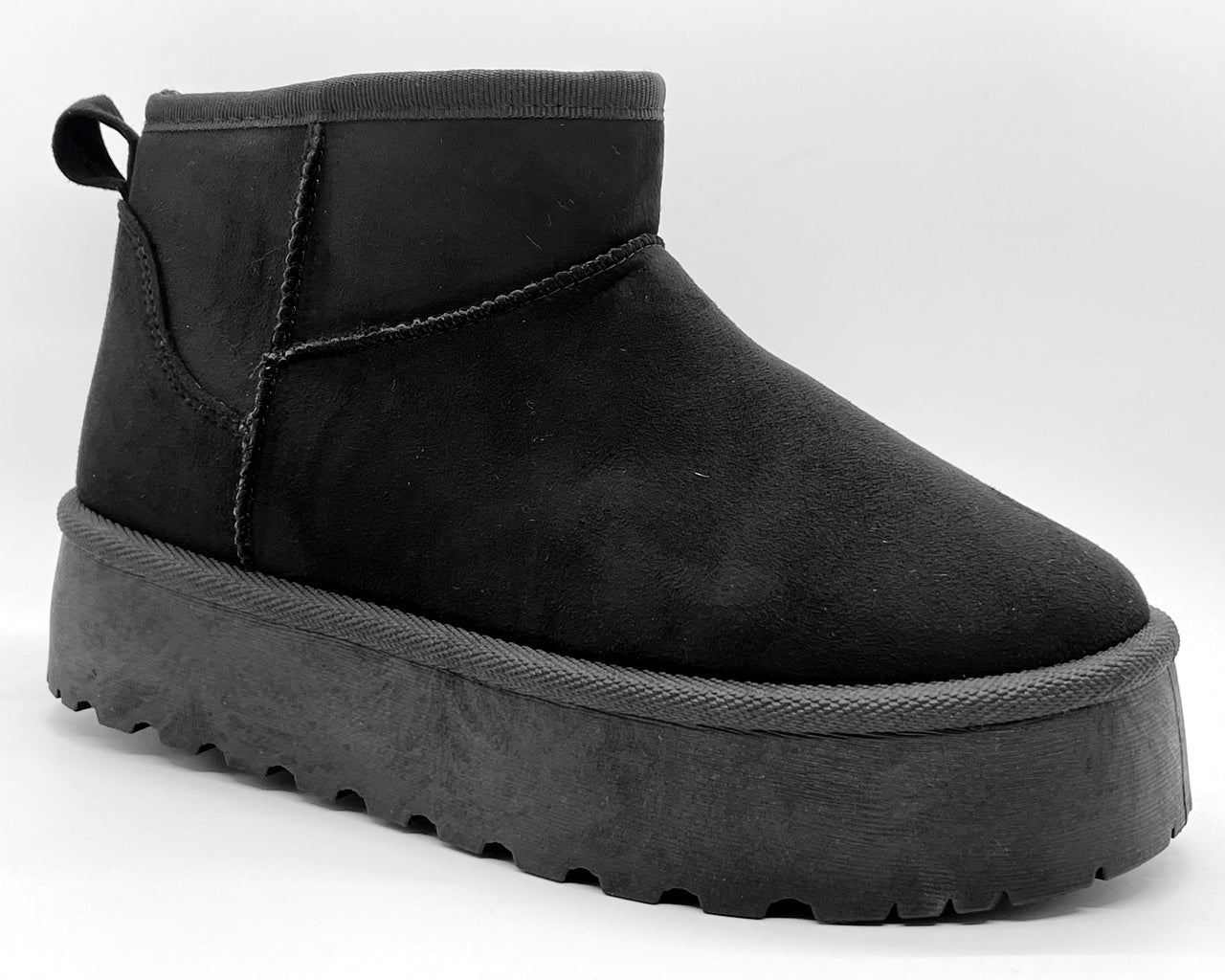 Faux Suede Fur Lining Platform Ankle Boots