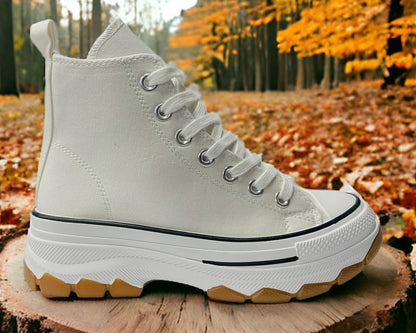 Chunky Sole Hi Top Canvas Trainers