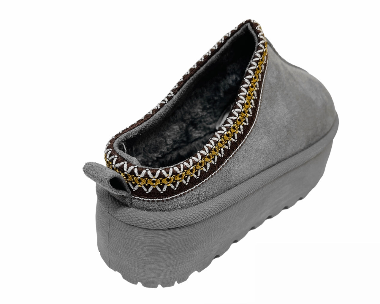 Faux Suede Aztec Platform Slip On Shoes