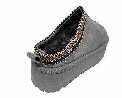 Faux Suede Aztec Platform Slip On Shoes
