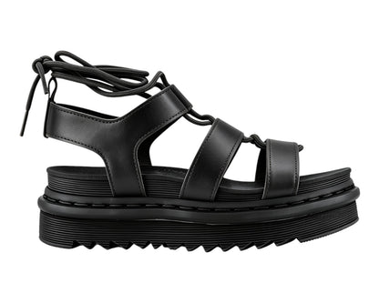 Chunky Sole Faux Leather Lace Up Gladiator Sandals