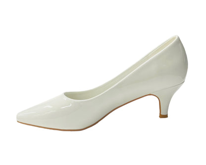 Stiletto Heel Faux Patent Leather Court Shoes