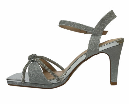 Glitter Ankle Strap Stiletto Heel Shoes