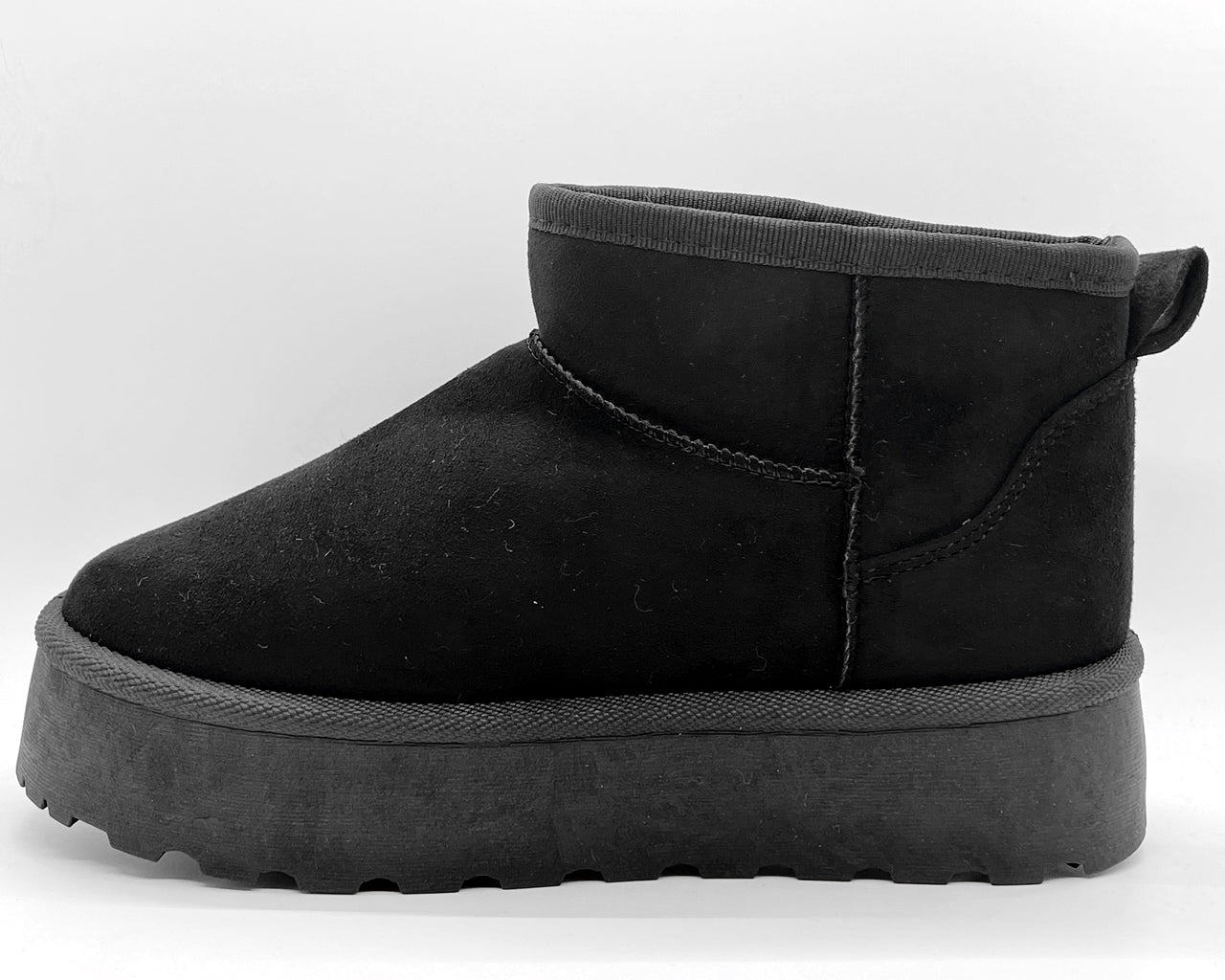 Faux Suede Fur Lining Platform Ankle Boots