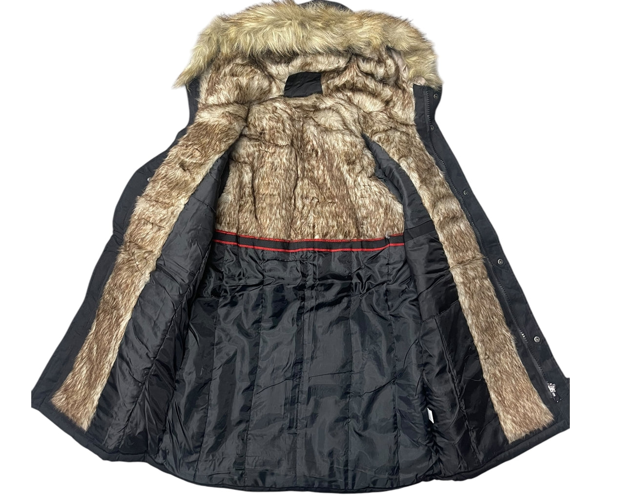 Faux Fur Lined Hooded Padded Parka Jacket