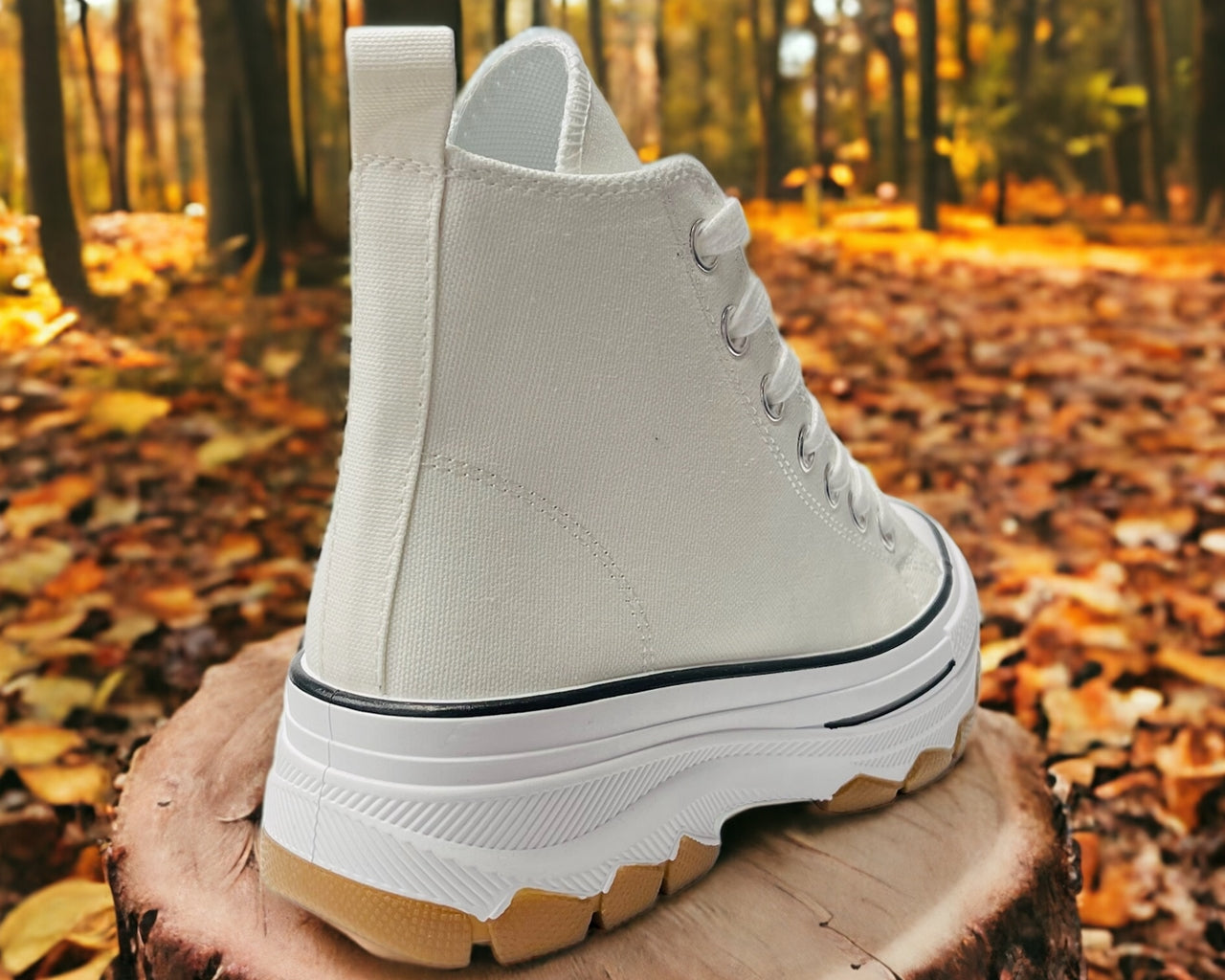 Chunky Sole Hi Top Canvas Trainers