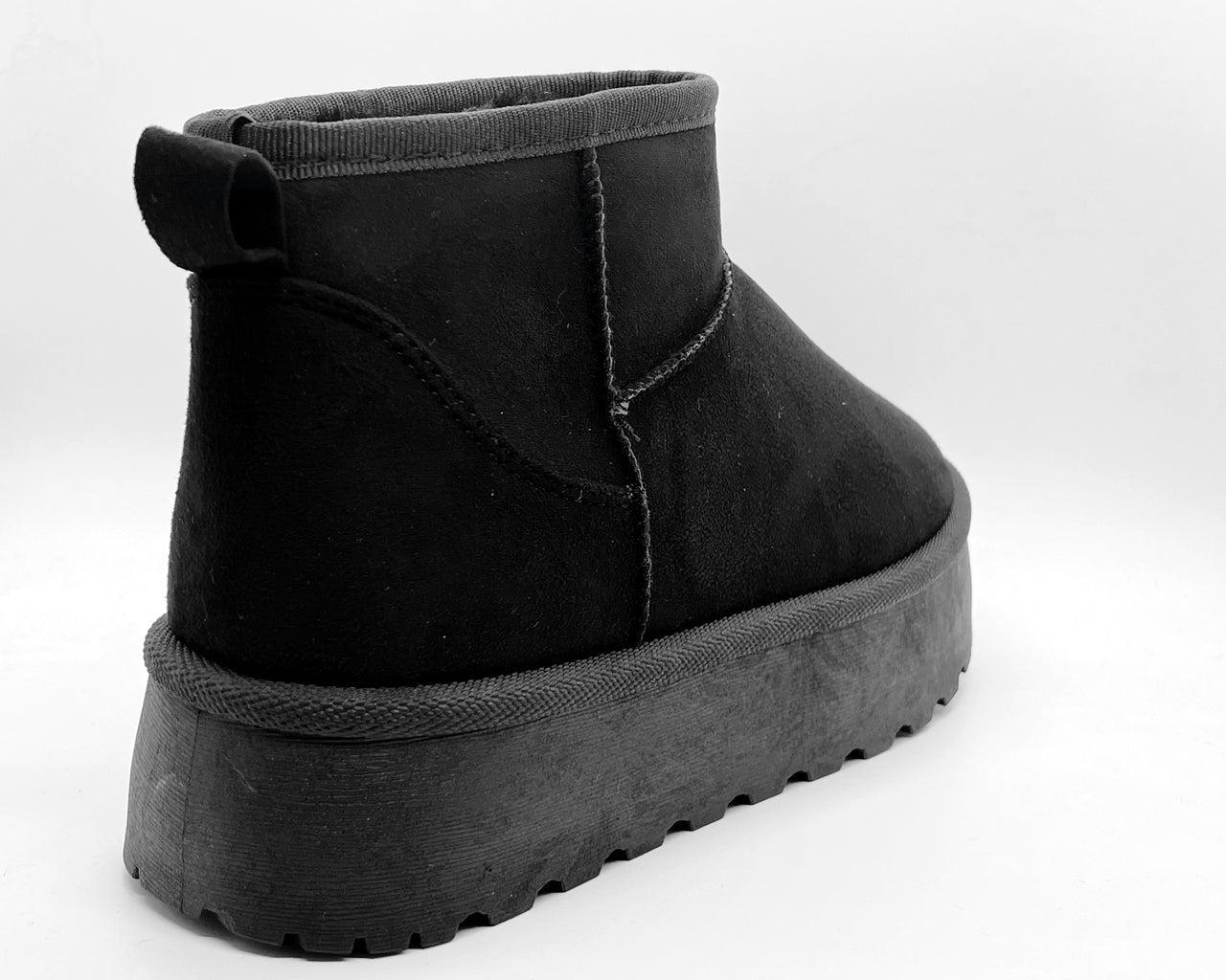 Faux Suede Fur Lining Platform Ankle Boots