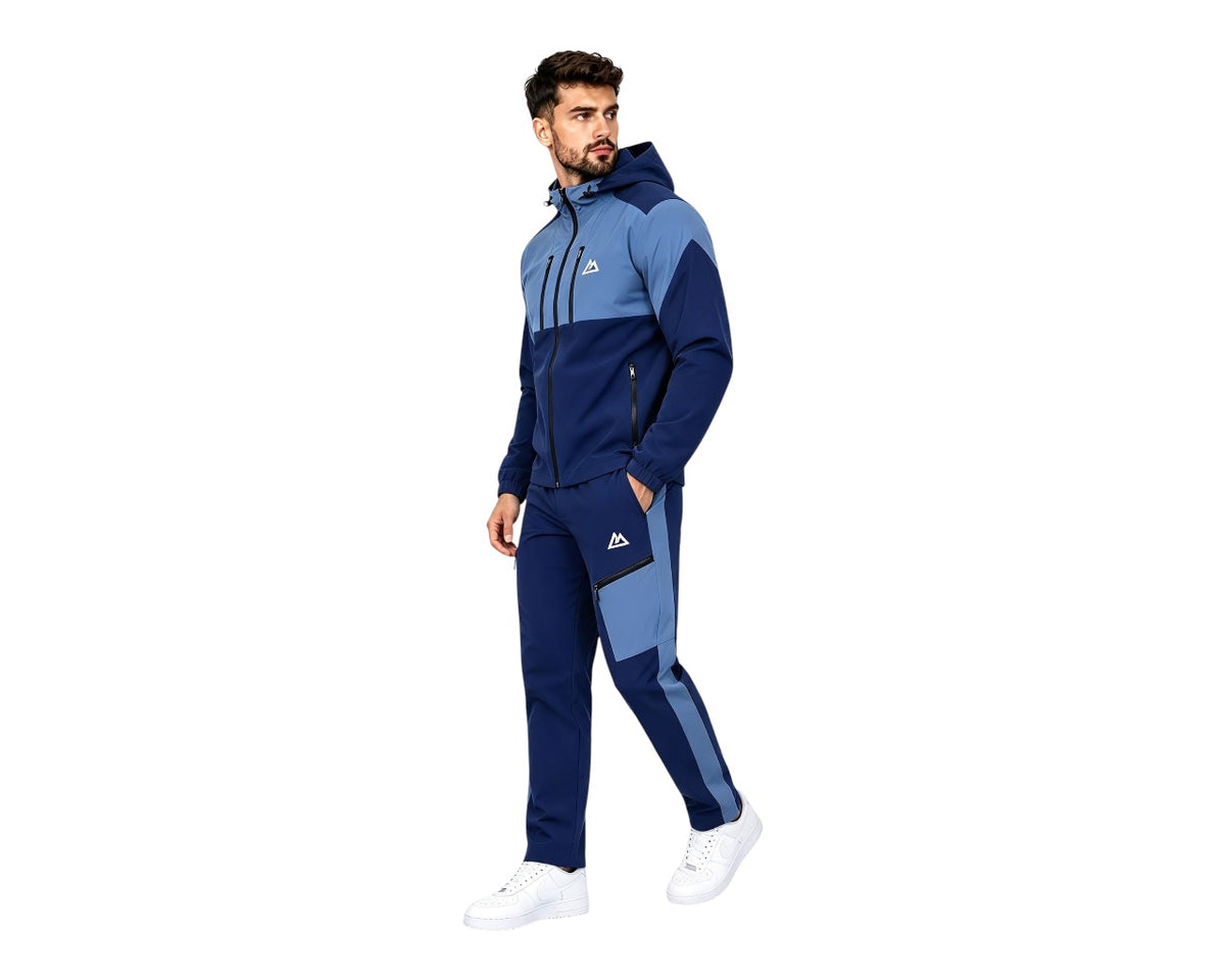 Colour Block Cargo Pant Hooded Tech Tracksuit