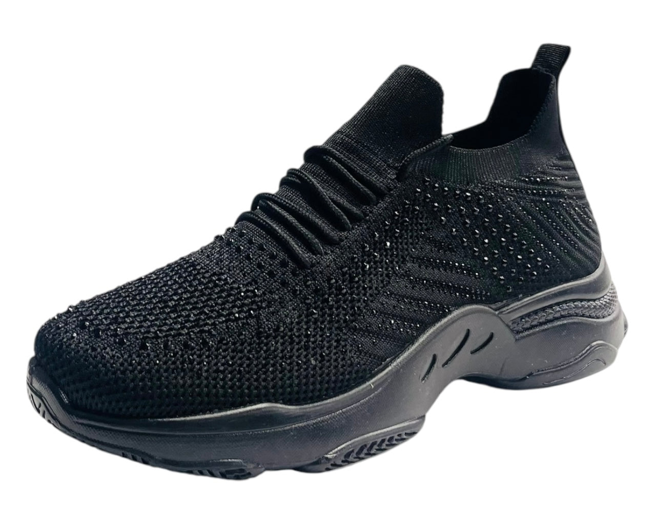 Diamante Socks Lace Up Trainers