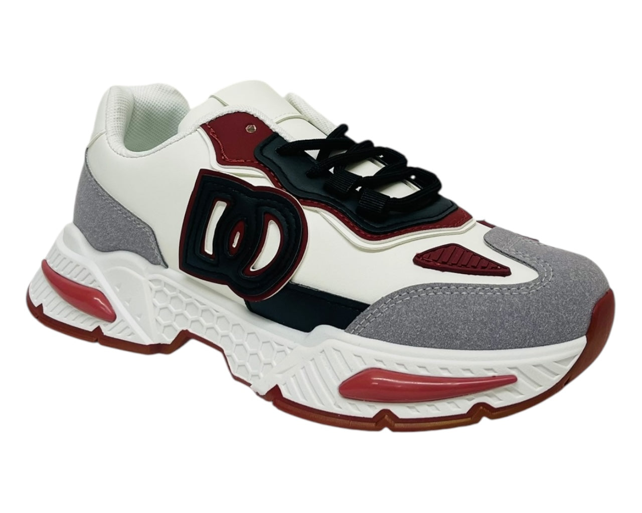 Chunky Sole Lace Up Faux Leather Trainers