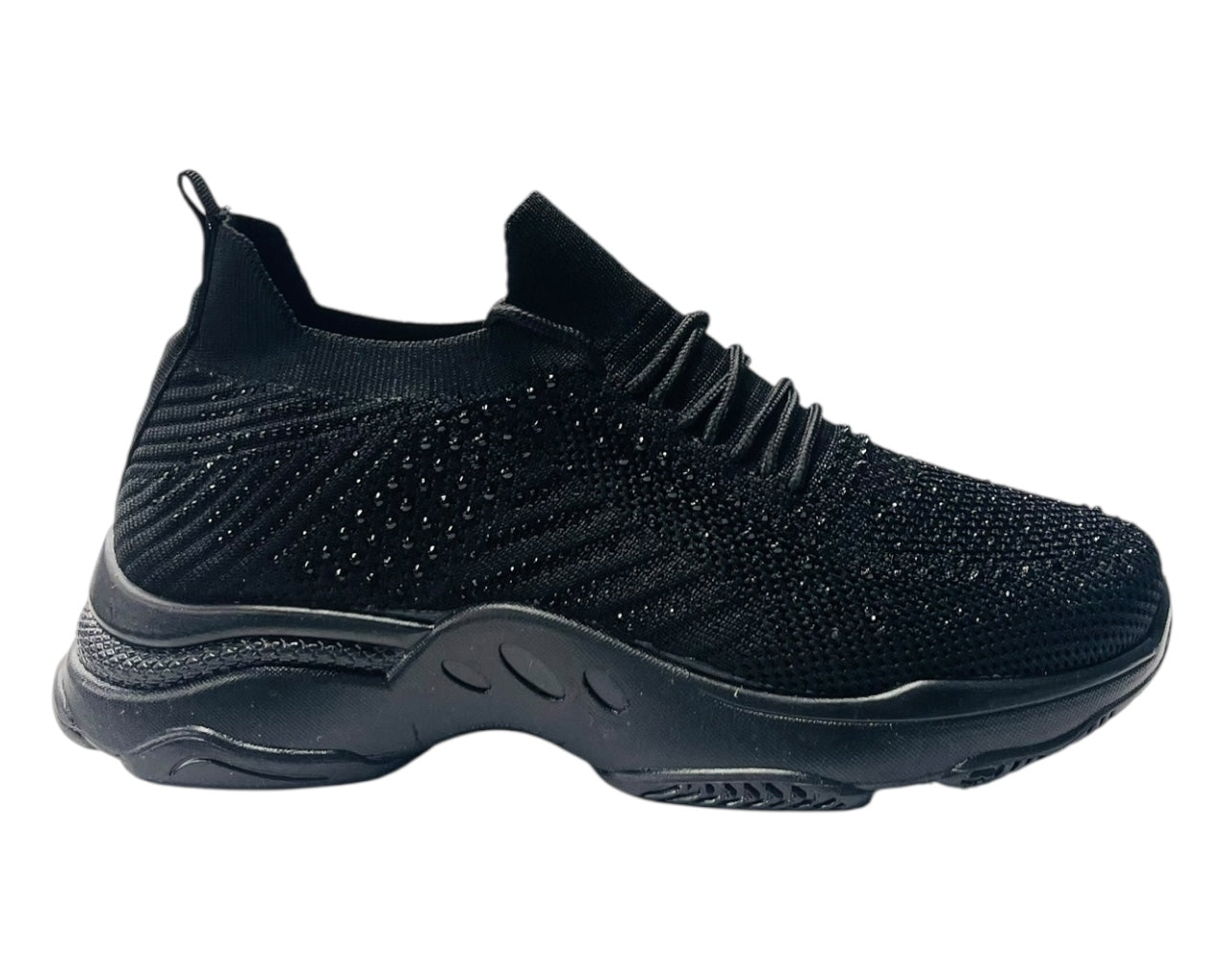 Diamante Socks Lace Up Trainers