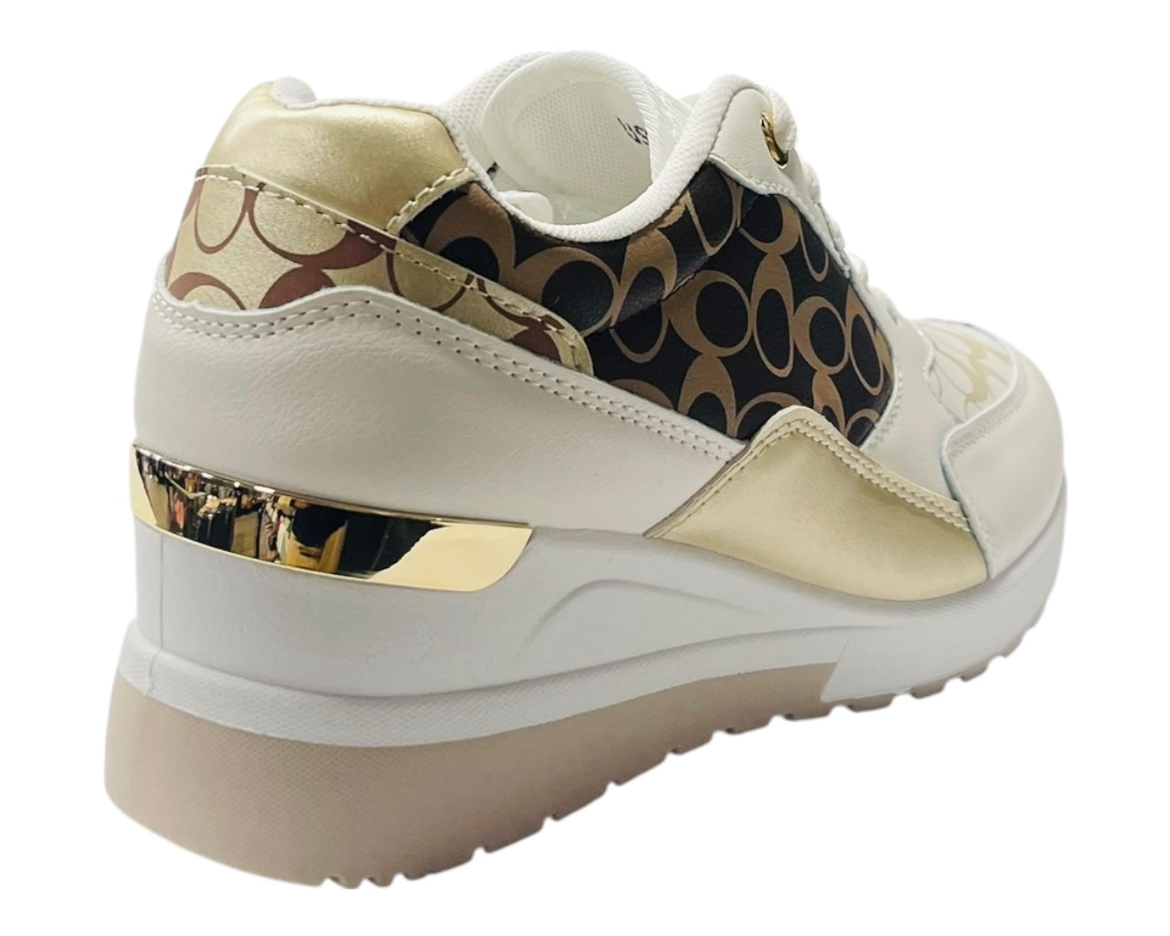 Chunky Sole Lace Up Wedge Trainers