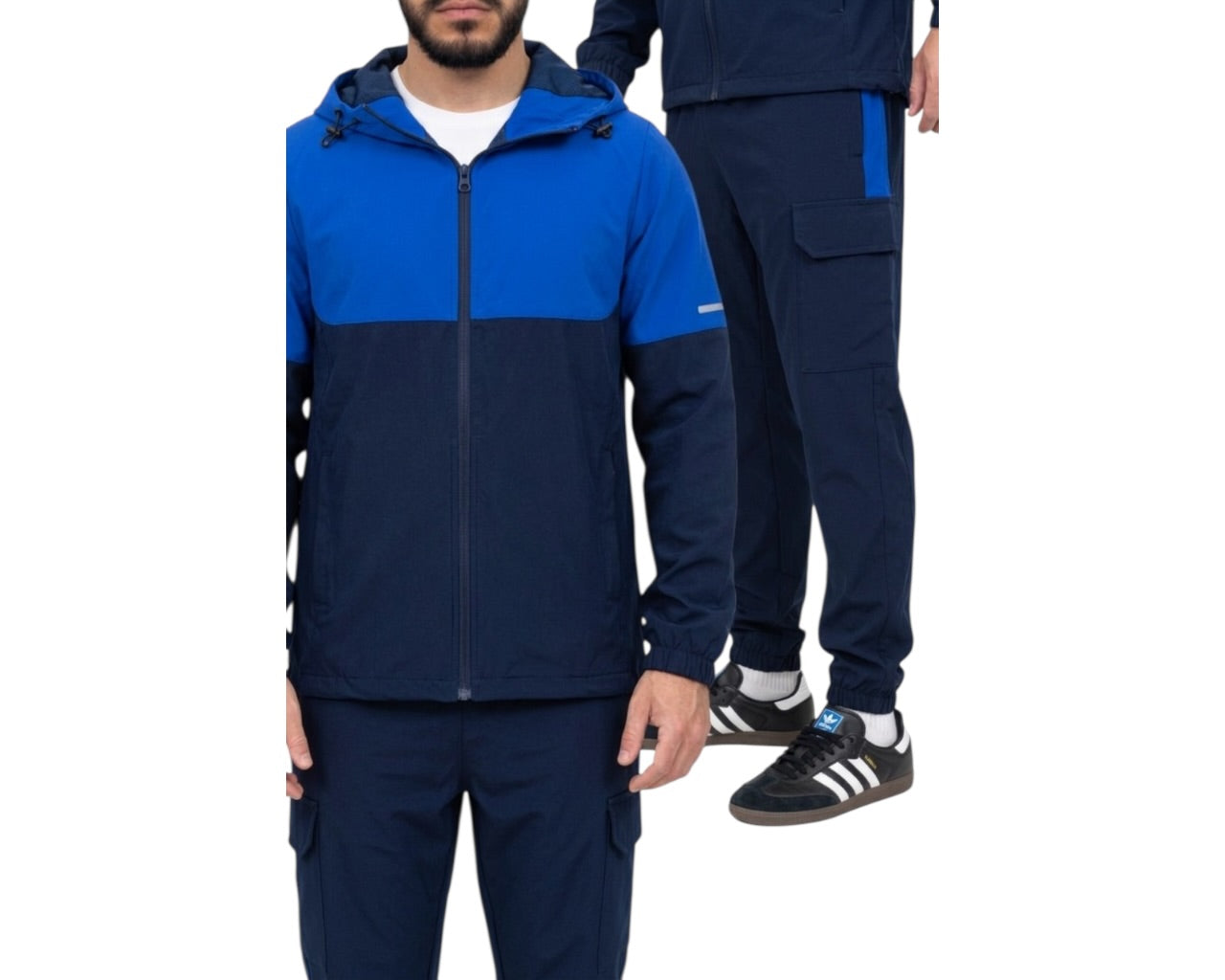 Colour Block Cargo Pant Hooded Tech Tracksuit