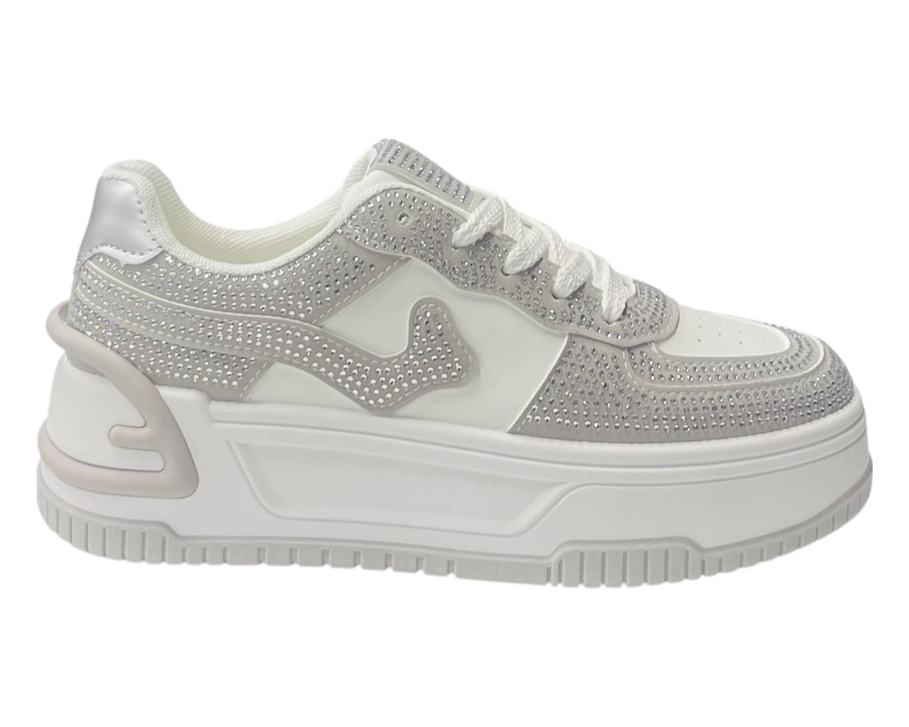 Platform Rhinestone Lace Up Trainers