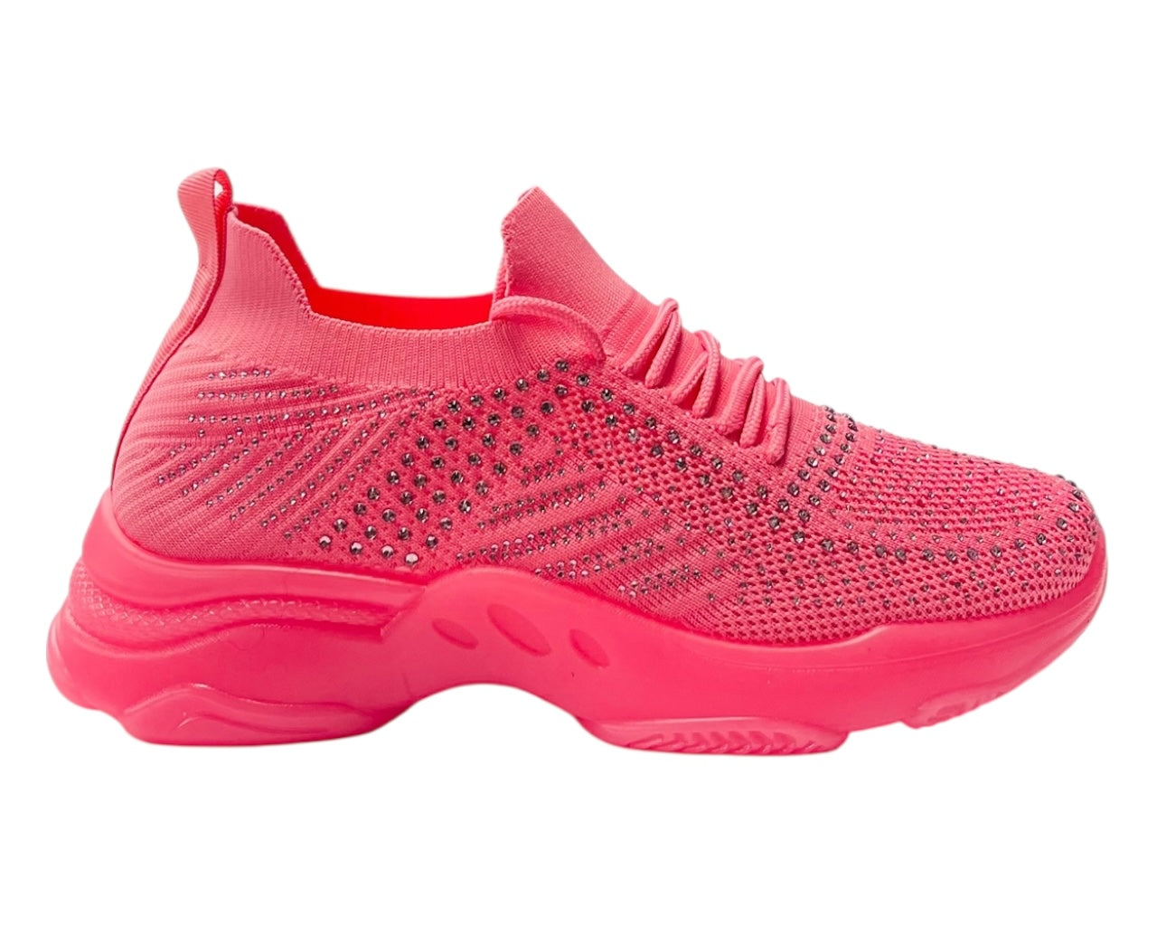 Diamante Socks Lace Up Trainers