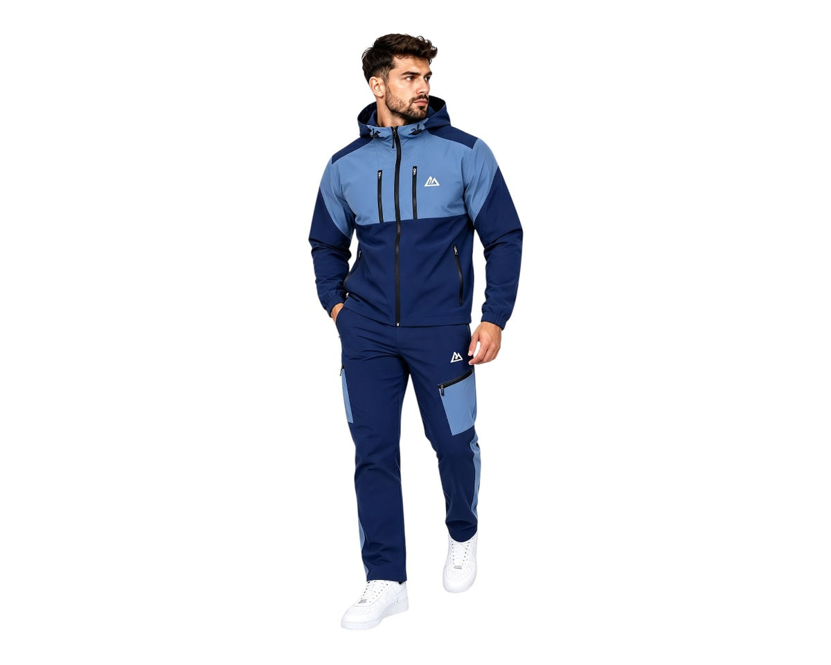 Colour Block Cargo Pant Hooded Tech Tracksuit