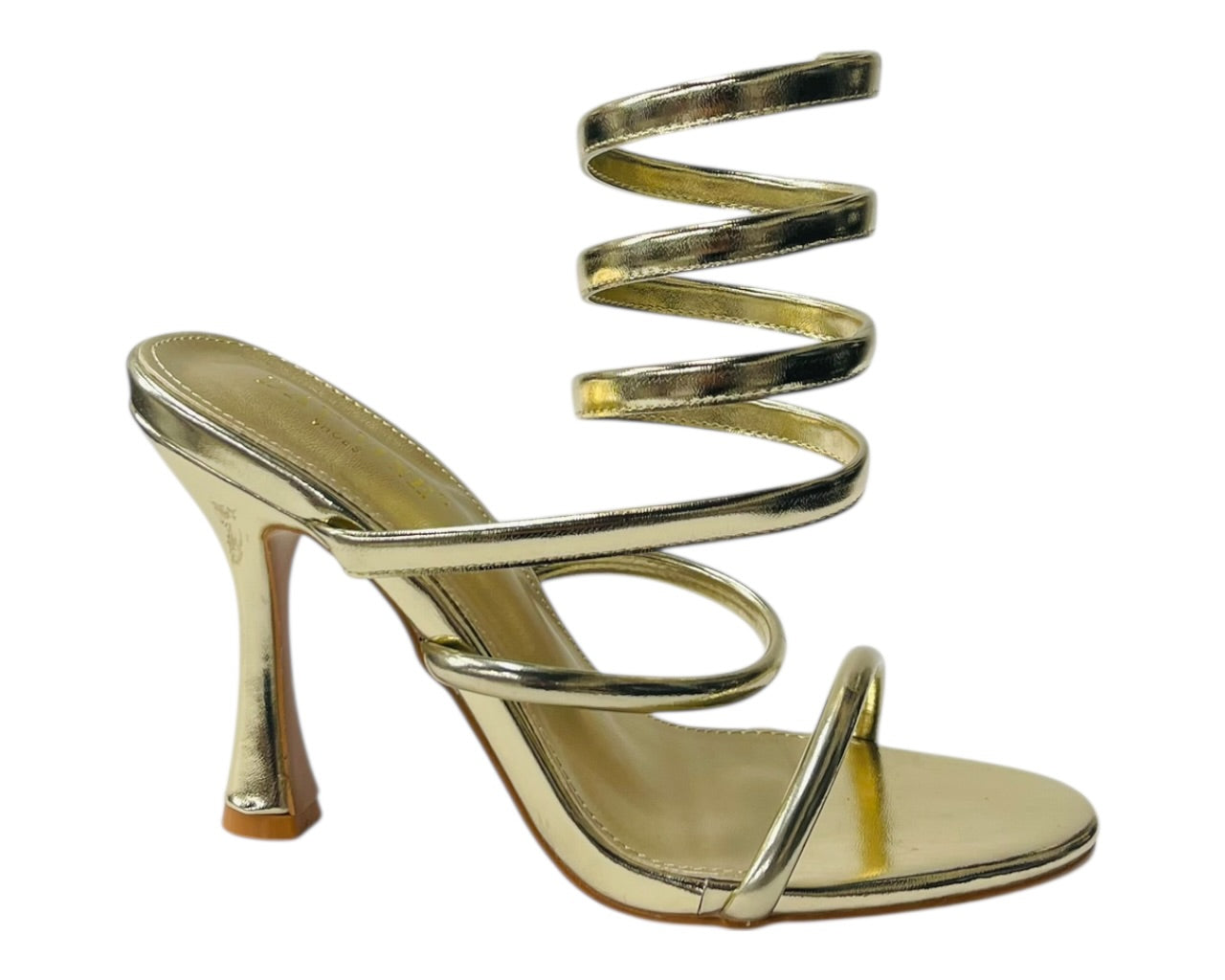 Snake Anklet Round Toe High Heel Sandals