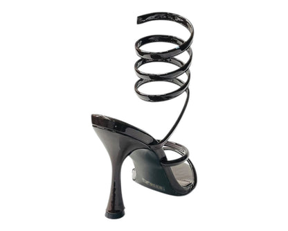 Snake Anklet Round Toe High Heel Sandals