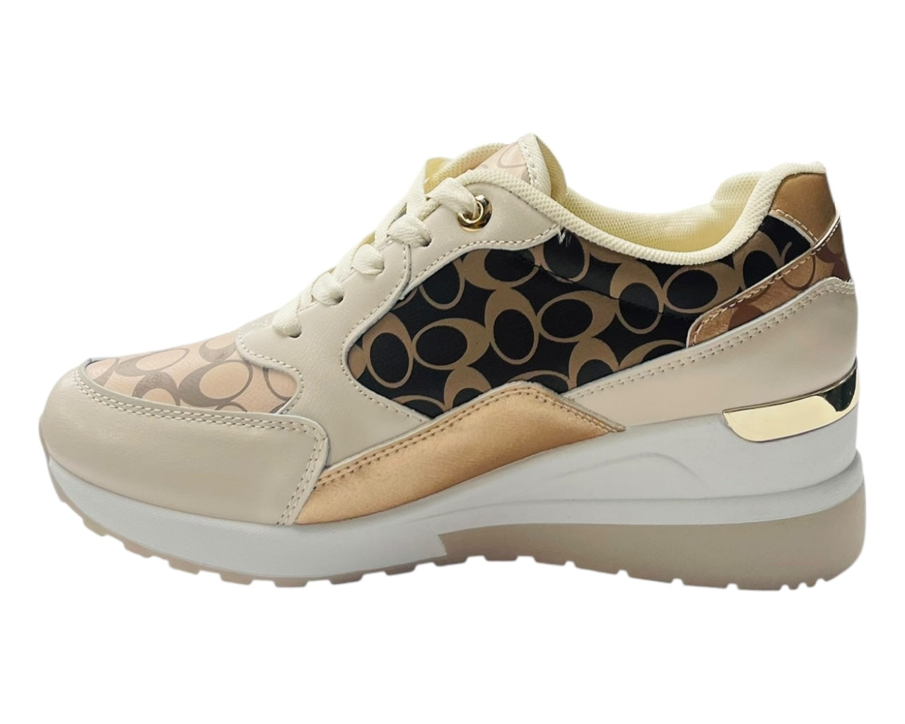 Chunky Sole Lace Up Wedge Trainers