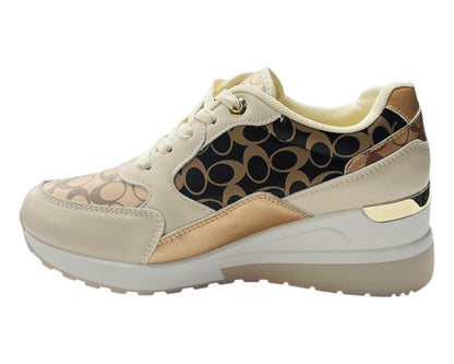 Chunky Sole Lace Up Wedge Trainers