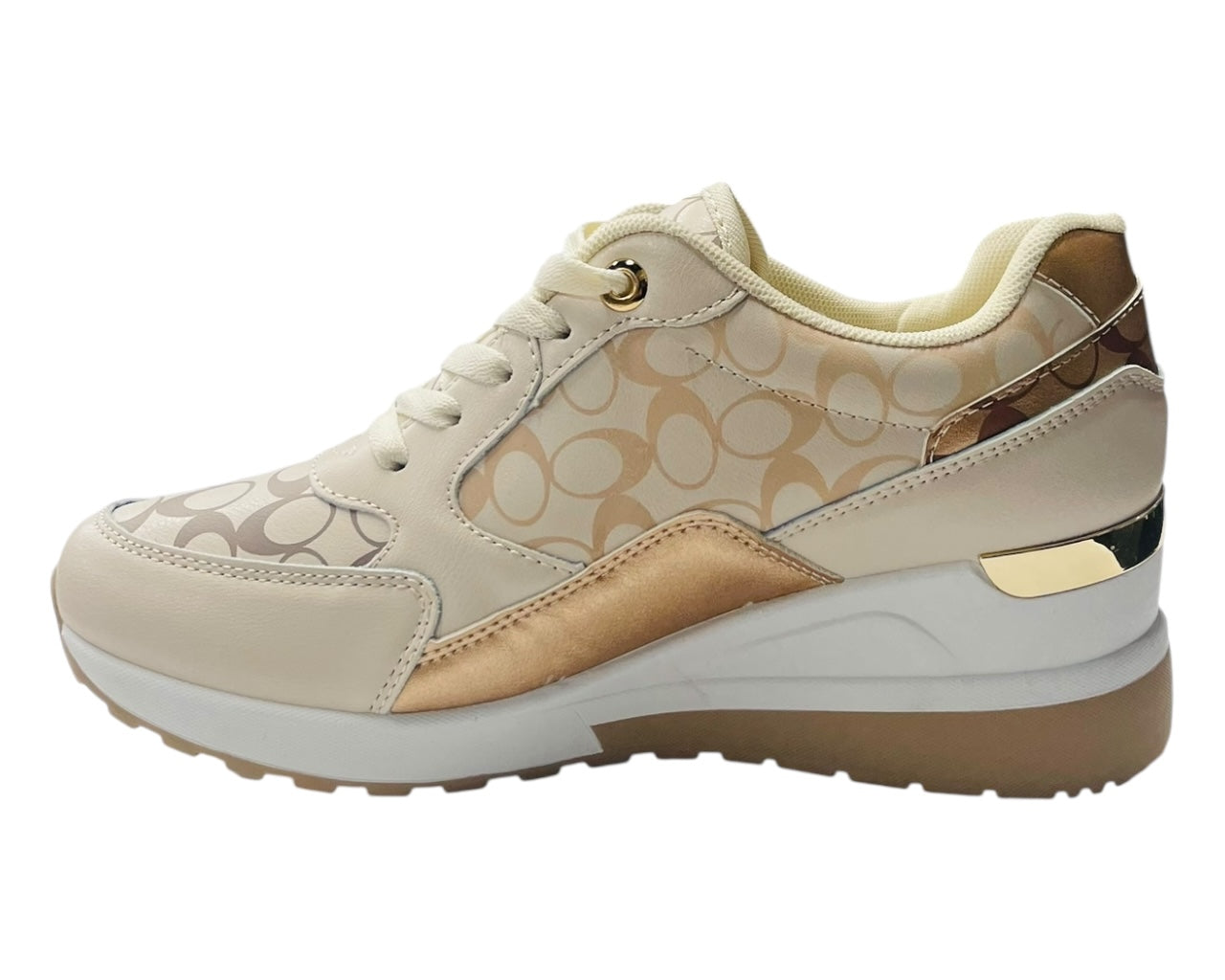 Chunky Sole Lace Up Wedge Trainers