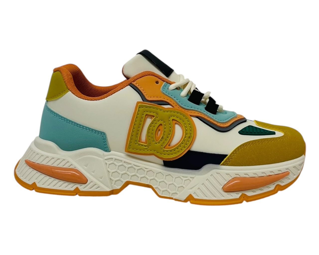 Chunky Sole Lace Up Faux Leather Trainers