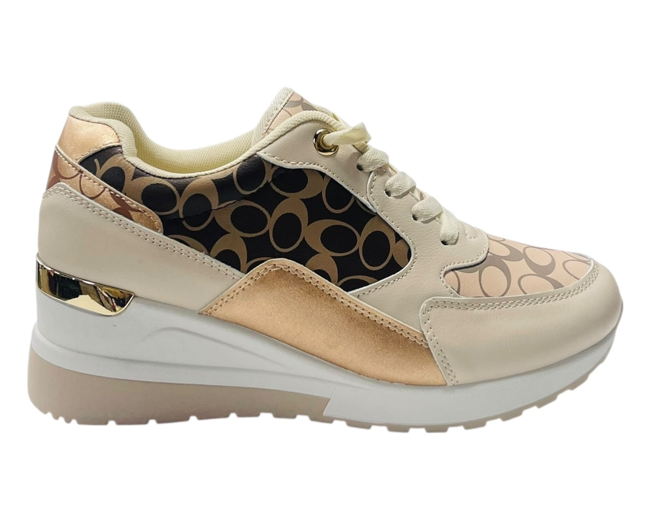 Chunky Sole Lace Up Wedge Trainers