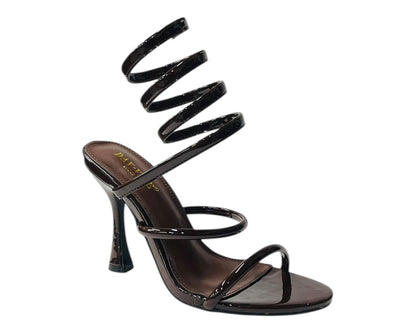 Snake Anklet Round Toe High Heel Sandals