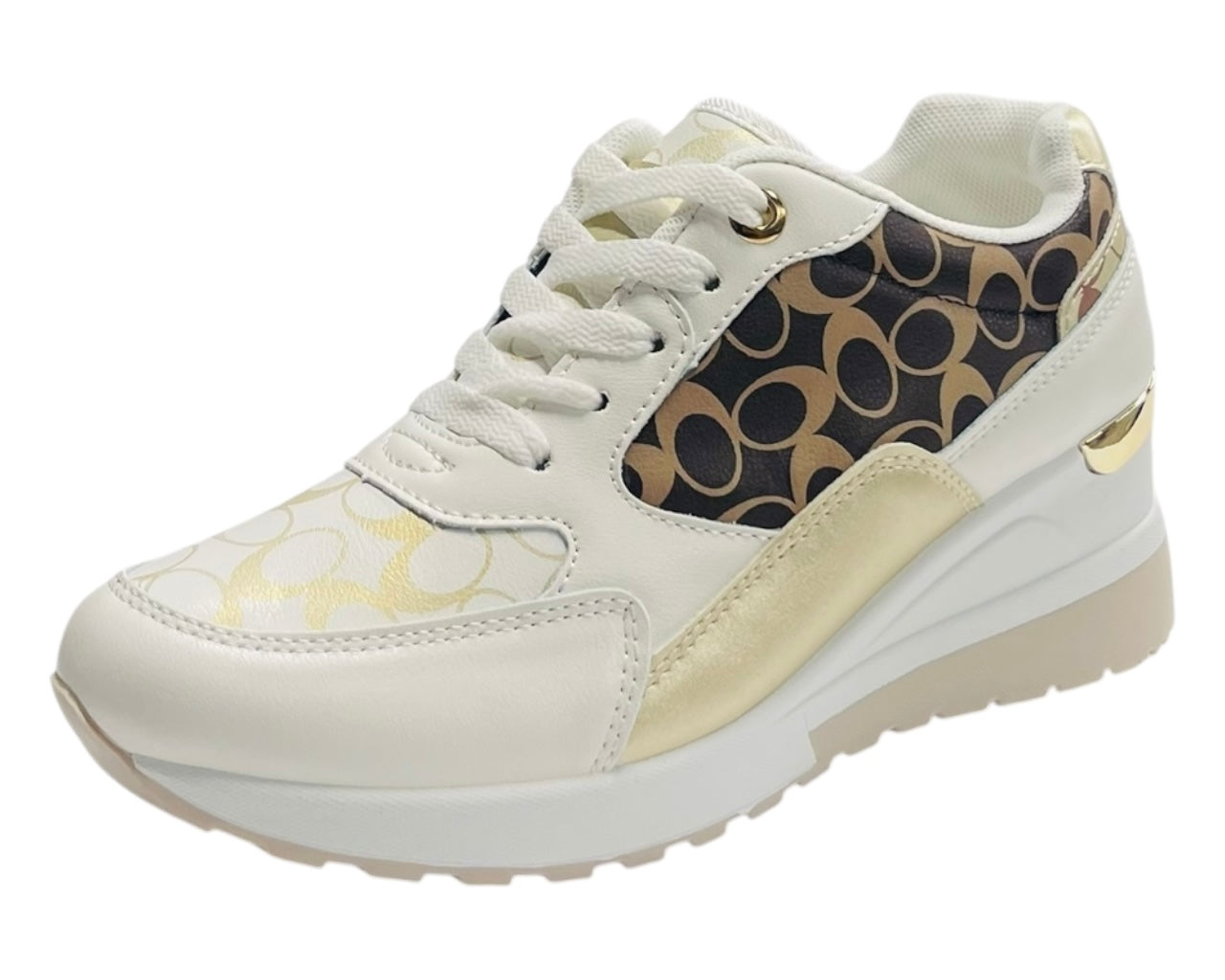 Chunky Sole Lace Up Wedge Trainers