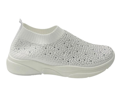 Diamante Socks Slip On Trainers