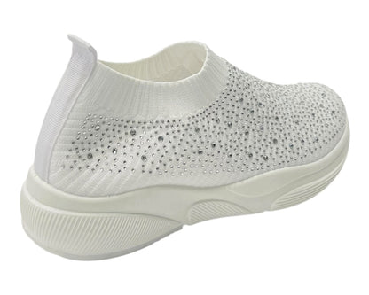Diamante Socks Slip On Trainers