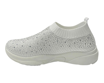 Diamante Socks Slip On Trainers