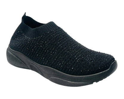Diamante Socks Slip On Trainers