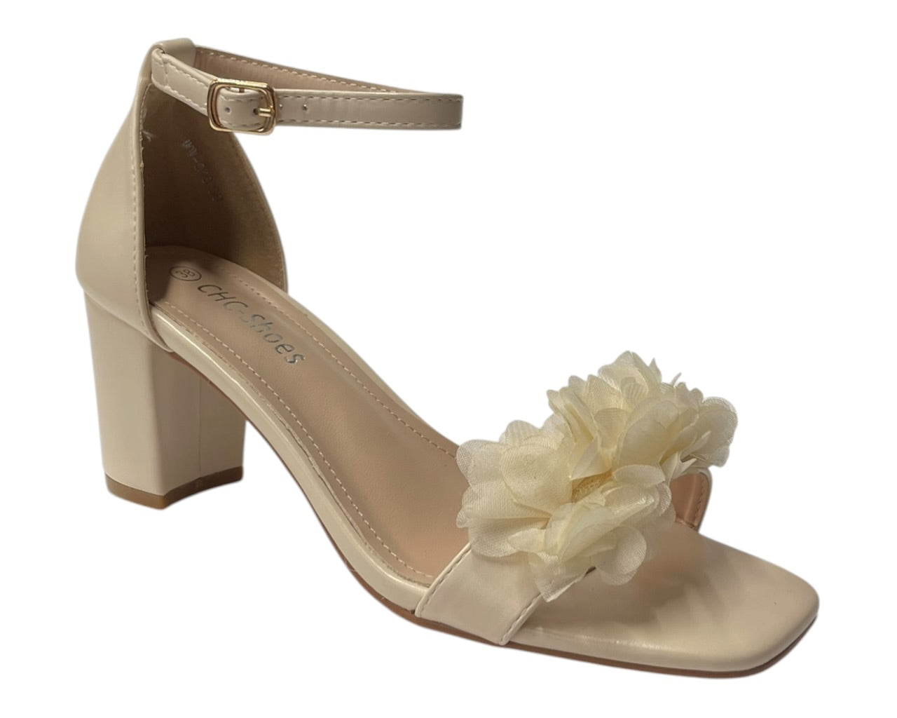 Floral Block Heel Open Toe Sandals
