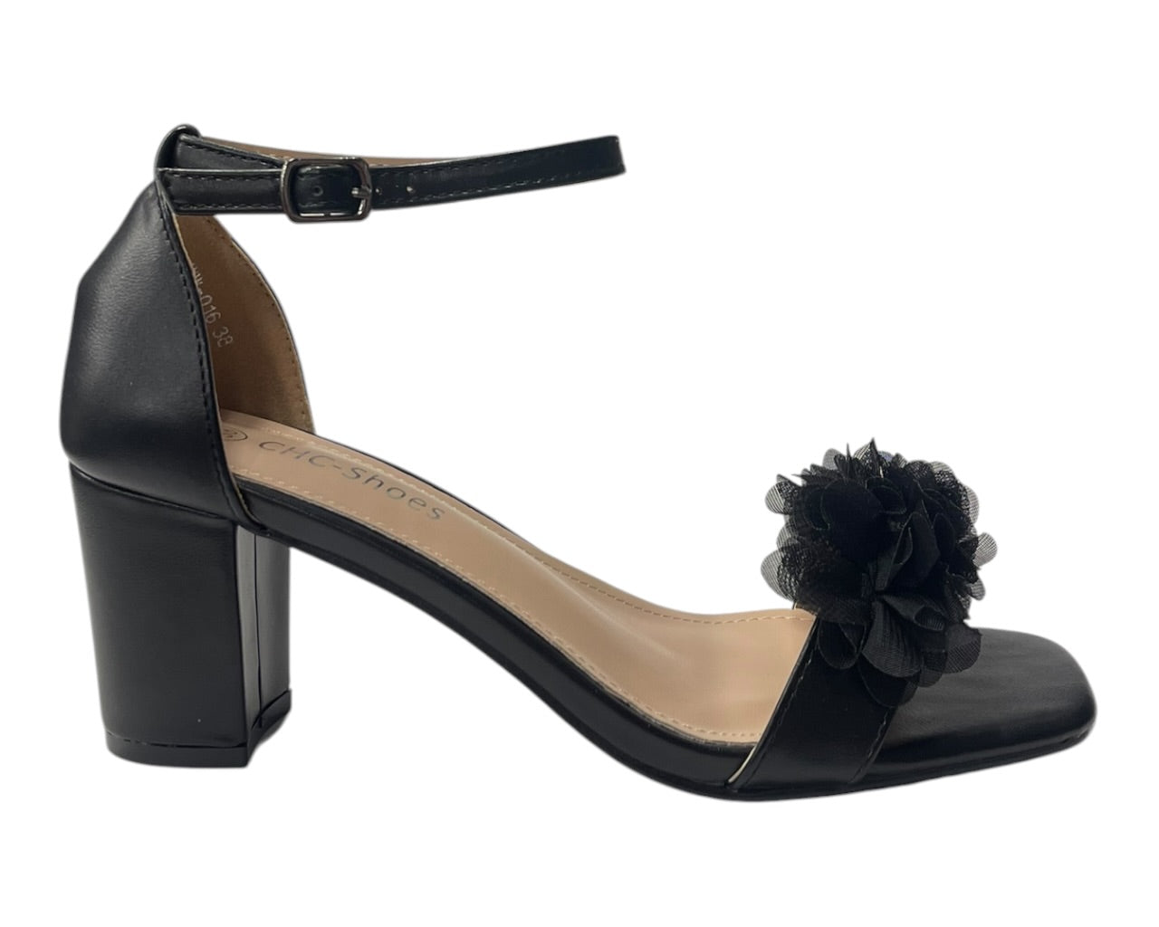 Floral Block Heel Open Toe Sandals