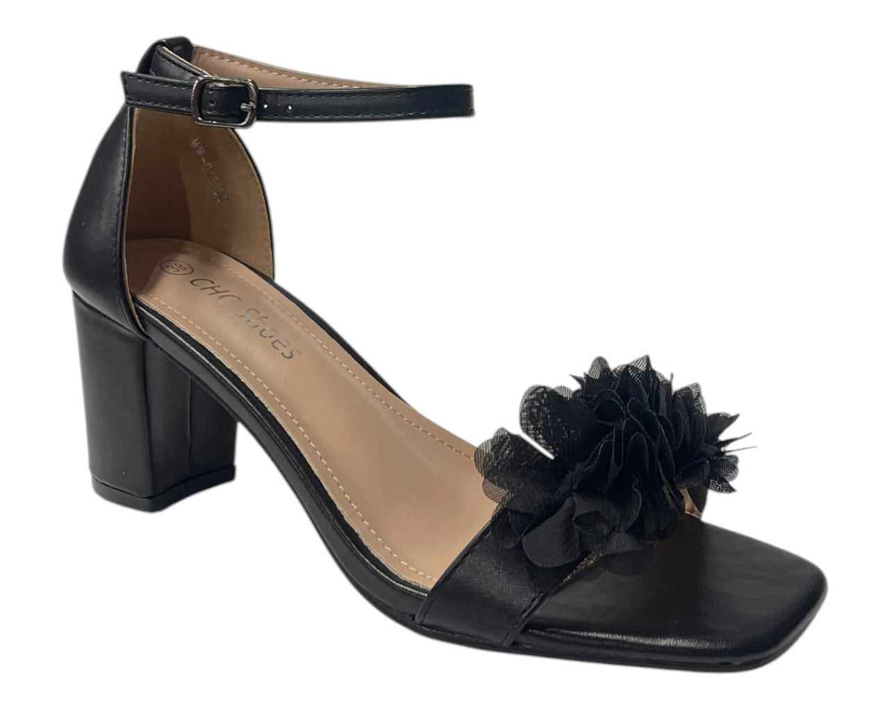Floral Block Heel Open Toe Sandals