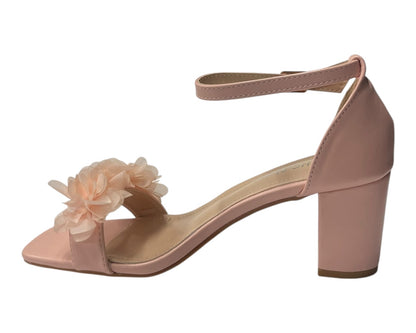 Floral Block Heel Open Toe Sandals