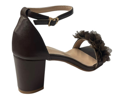Floral Block Heel Open Toe Sandals