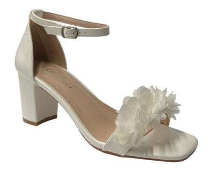 Floral Block Heel Open Toe Sandals