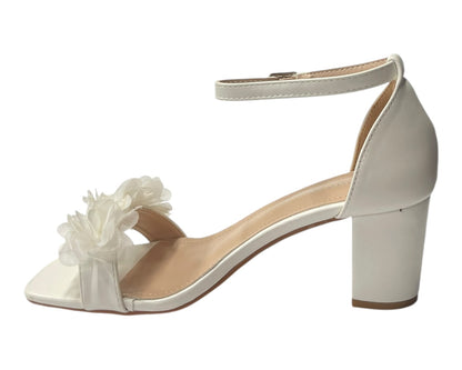 Floral Block Heel Open Toe Sandals